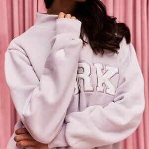 PARKE Lavender Valentine's Varsity Mockneck 💜🤍